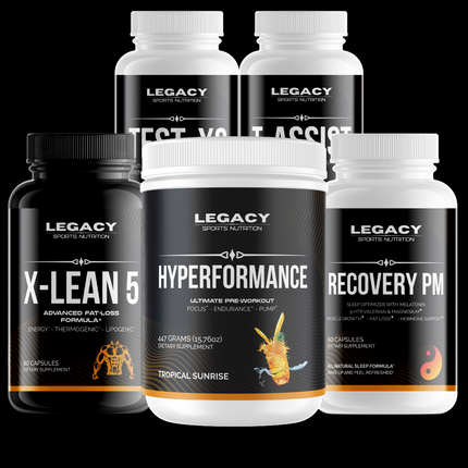 Test-X9, T-Assist, X-Lean 5, Hyperformance, Recovery PM supplements
